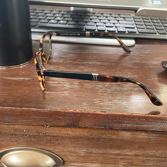 Bulgari 3018 5251 Havana clear brown tortoise eyeglasses with round black case - Picture 15 of 16